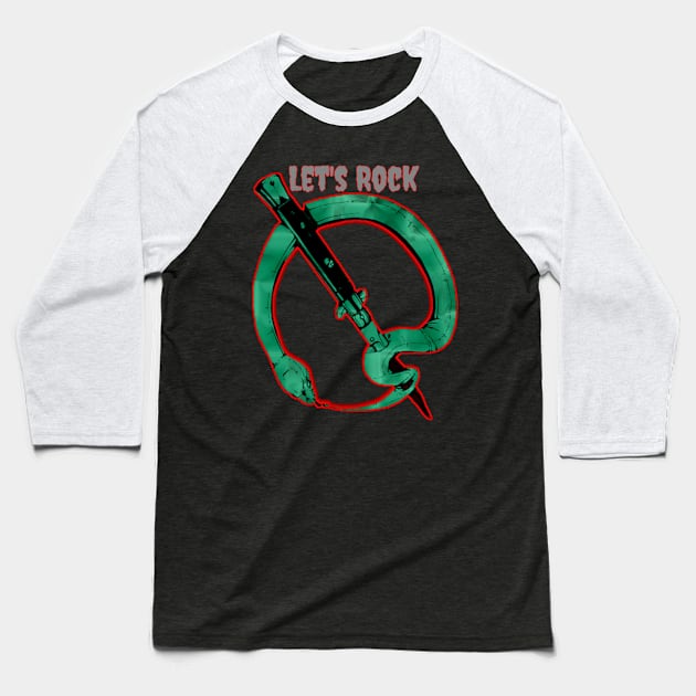 Let's Rock original qotsa snake Baseball T-Shirt by Gilangdiska